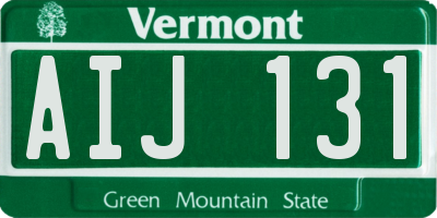VT license plate AIJ131