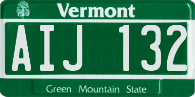 VT license plate AIJ132