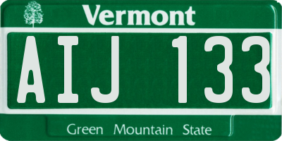 VT license plate AIJ133