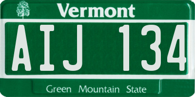 VT license plate AIJ134
