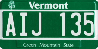 VT license plate AIJ135