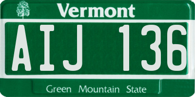VT license plate AIJ136