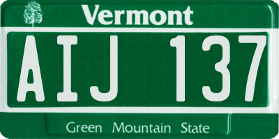 VT license plate AIJ137