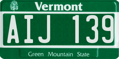 VT license plate AIJ139
