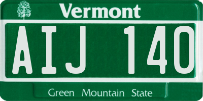 VT license plate AIJ140