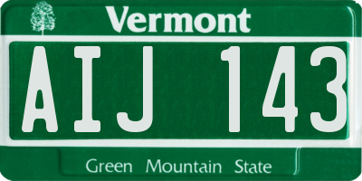 VT license plate AIJ143