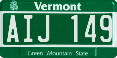 VT license plate AIJ149