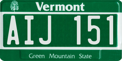 VT license plate AIJ151