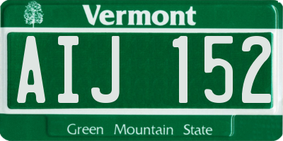 VT license plate AIJ152