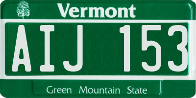 VT license plate AIJ153