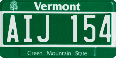 VT license plate AIJ154
