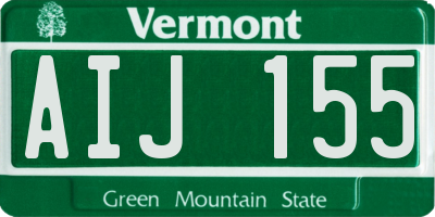 VT license plate AIJ155