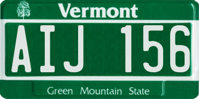 VT license plate AIJ156