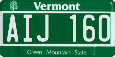 VT license plate AIJ160