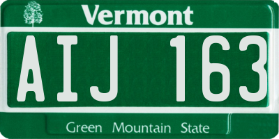 VT license plate AIJ163