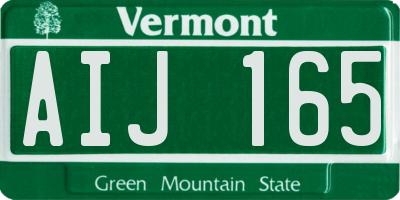 VT license plate AIJ165