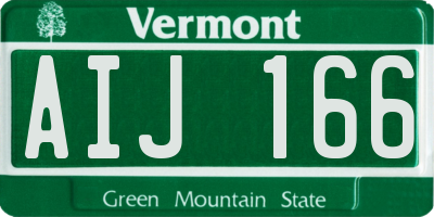 VT license plate AIJ166