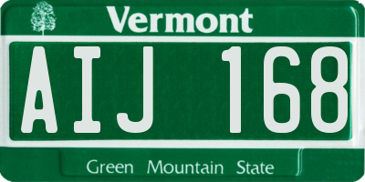 VT license plate AIJ168
