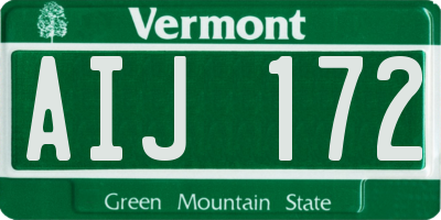 VT license plate AIJ172