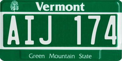 VT license plate AIJ174