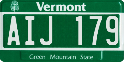 VT license plate AIJ179