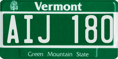 VT license plate AIJ180