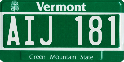 VT license plate AIJ181