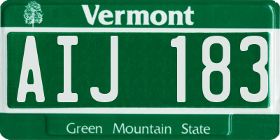 VT license plate AIJ183