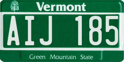 VT license plate AIJ185