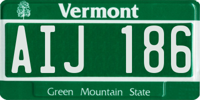 VT license plate AIJ186