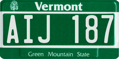 VT license plate AIJ187