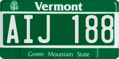 VT license plate AIJ188