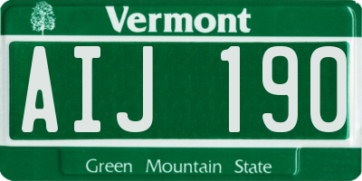 VT license plate AIJ190