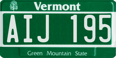 VT license plate AIJ195