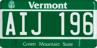 VT license plate AIJ196