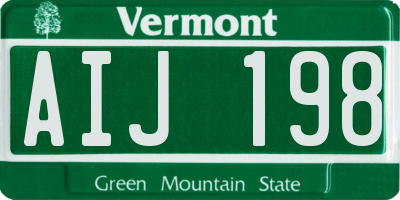 VT license plate AIJ198