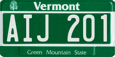 VT license plate AIJ201