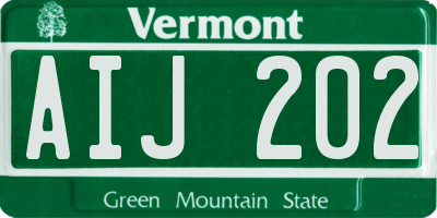 VT license plate AIJ202