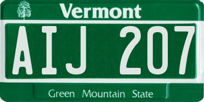 VT license plate AIJ207