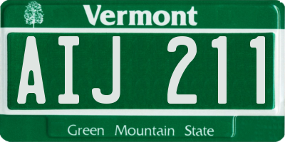 VT license plate AIJ211