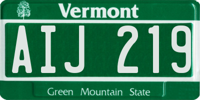 VT license plate AIJ219