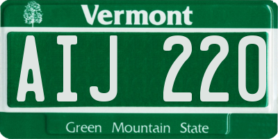 VT license plate AIJ220