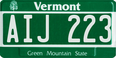 VT license plate AIJ223