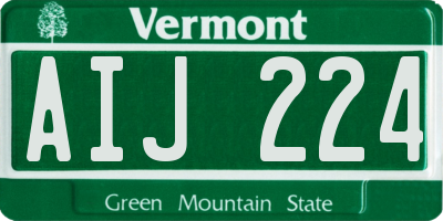 VT license plate AIJ224