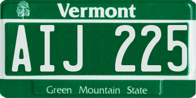 VT license plate AIJ225
