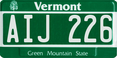 VT license plate AIJ226
