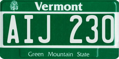 VT license plate AIJ230