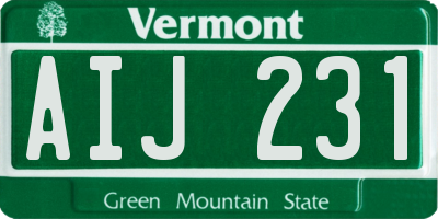 VT license plate AIJ231