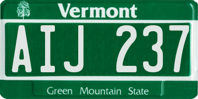 VT license plate AIJ237