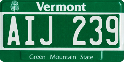 VT license plate AIJ239